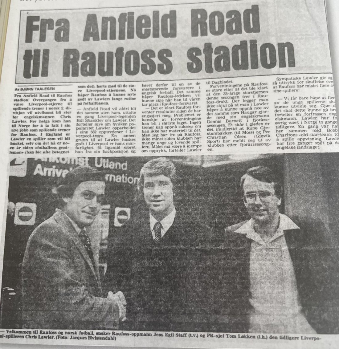 Minneord Jens Egil Staff / Raufoss